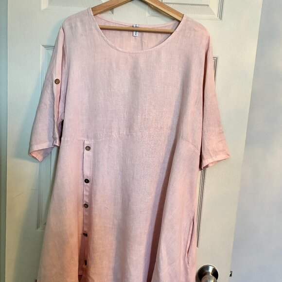 New Collection Dresses & Skirts - New Collection Pink Linen Dress - EUC